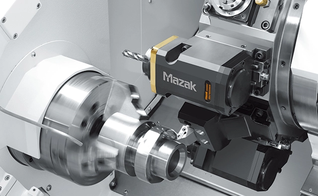 Mazak spindle The Mazak built-in motor spindle can perform heavy duty machining of difficult machining materials or ferrous metals, as well as high speed machining of non-ferrous materials such as aluminum.